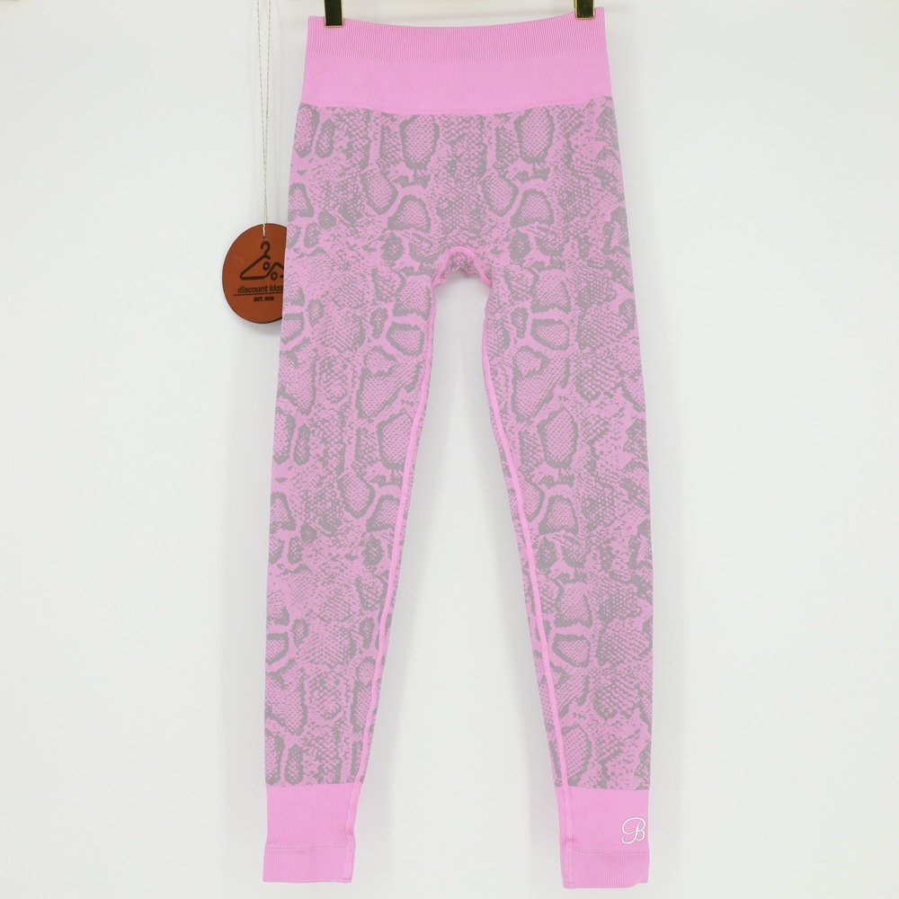 Bombshell Sportswear Pink Snakeskin Seamless Leggings High Waist Small Gym